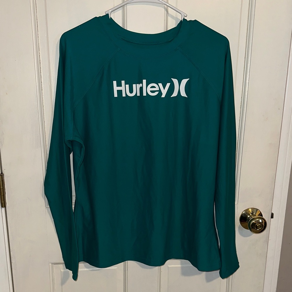 Hurley Teal Long Sleeve Rash-guard